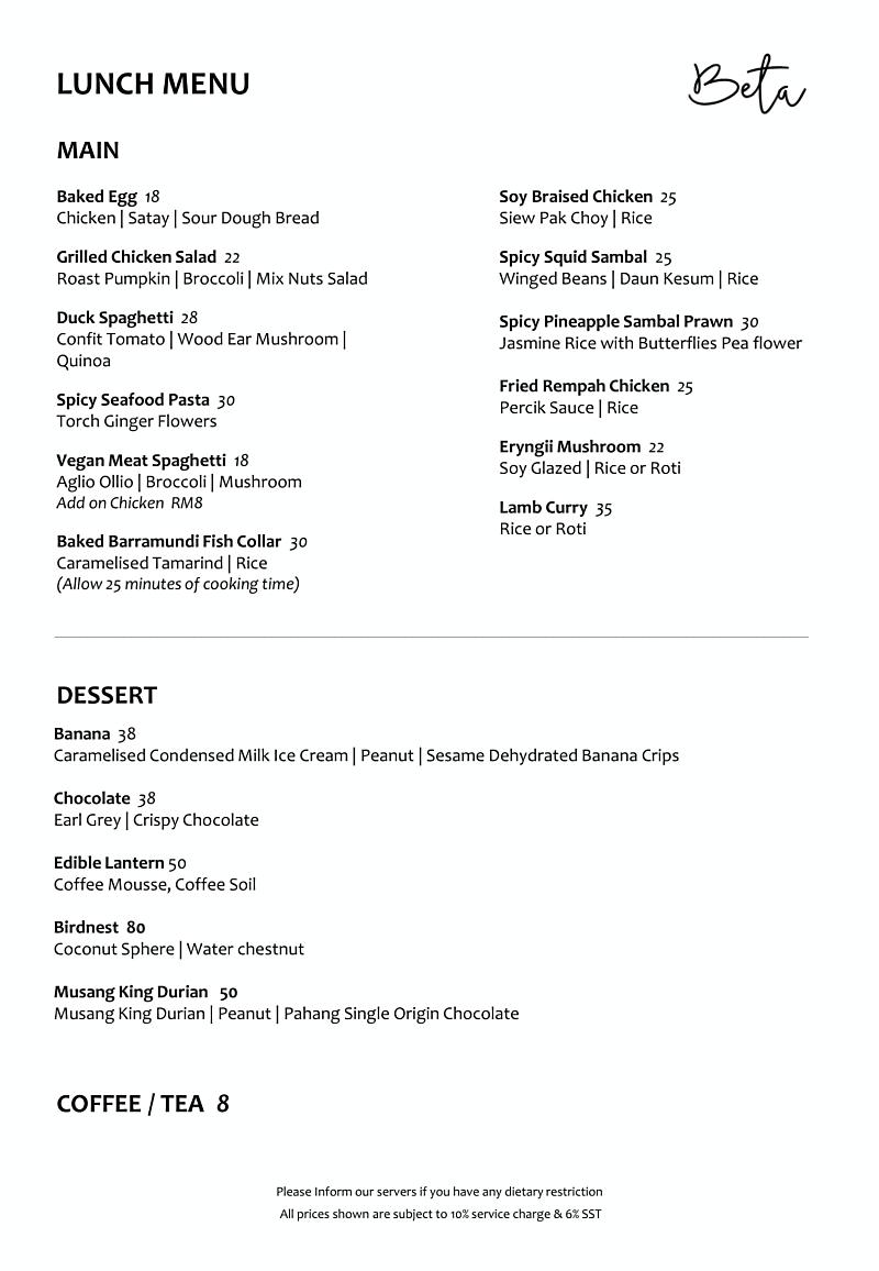 Beta KL - Asian, Fraser Place, Kuala Lumpur | TABLEAPP
