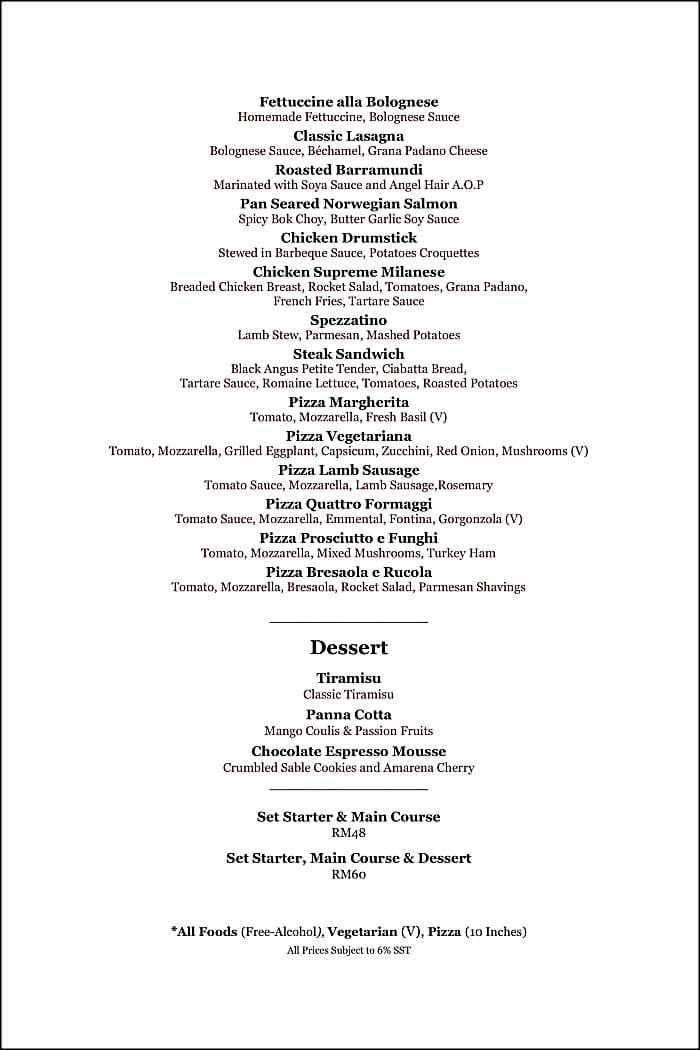 Zenzero Restaurant Wine Bar Menu